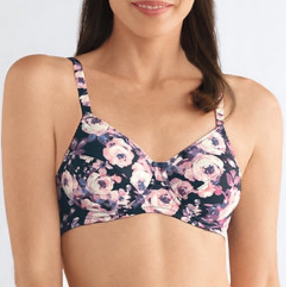 Floral Print Women's Mastectomy Pocketed Bra